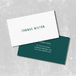 Cartão De Visita Consultor branco verde minimalista profissional<br><div class="desc">Simples modelo de cartão de negócios personalizável com cores brancas e verdes. Elegante e legal design. Perfeito para qualquer profissional.</div>