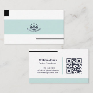 Cartão De Visita Consultor Corporativo Azul Pastel Moderno