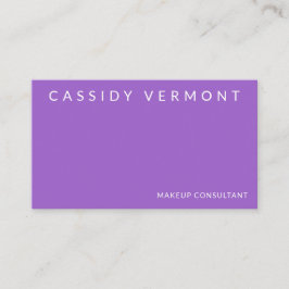 Cartão De Visita Consultor de Cabelo de Maqueamento Roxo Vibrante