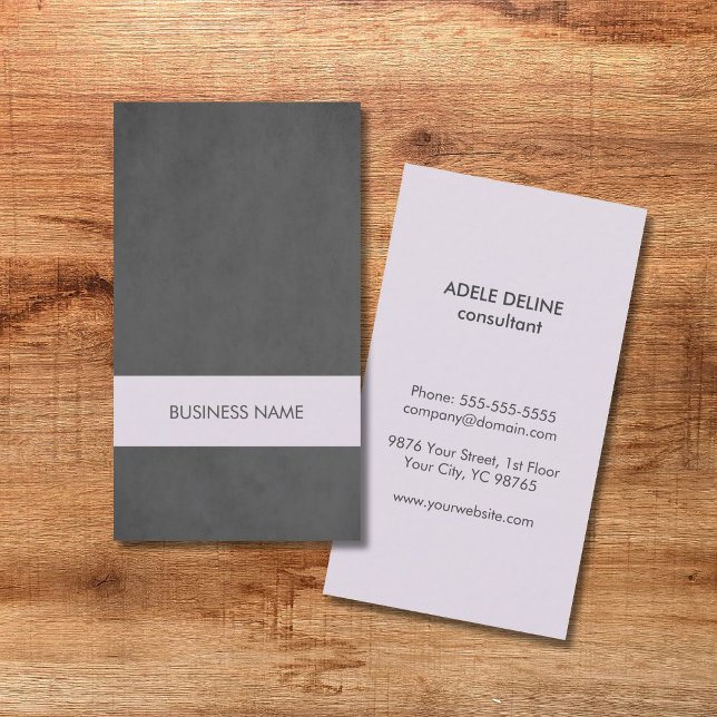 Cartão De Visita Consultor de distribuição roxa de Cinzas de textur (Criador carregado)