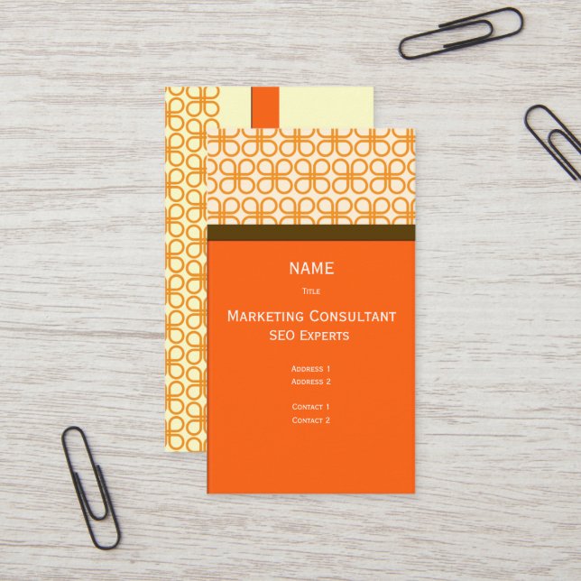 Cartão De Visita Consultor de Marketing retroCartão de visita (Frente/Verso In Situ)