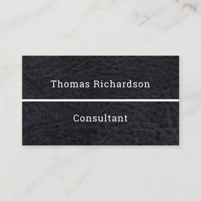 Cartão De Visita Consultor de Modelo simples preto e branco elegant (Frente)