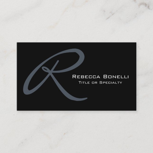 Cartão de visita Consultor de Monograma da Cinza d (Frente)