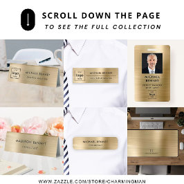 Cartão De Visita Consultor de Monograma Metálico Dourado Elegante