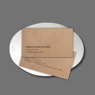 Cartão De Visita Consultor de Papel Kraft Elegante minimalista