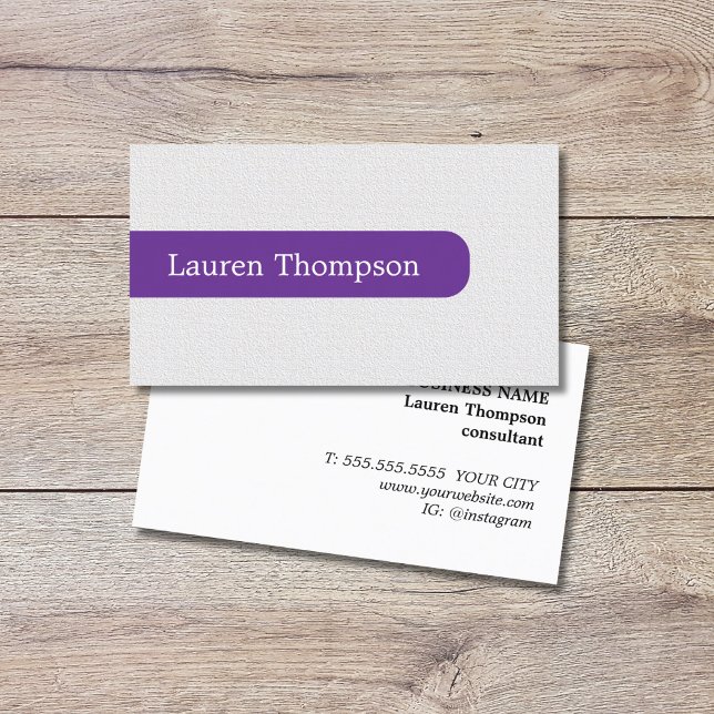 Cartão De Visita Consultor de Púrpura de Textura Pastel Elegante (Criador carregado)
