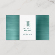 Consultor Elegante com Monograma em Verde Esmerald