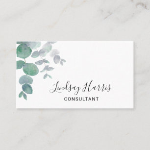 Cartão De Visita Consultor Elegante Eucalyptus Greenery