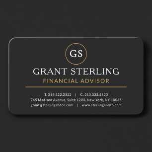 Cartão De Visita Consultor Financeiro Black Gold Profissional