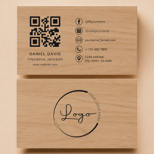 Cartão De Visita Consultor Financeiro Código QR Profissional de Mad