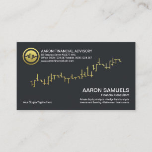 Cartão De Visita Consultor Financeiro do Gráfico de Ações de Ten