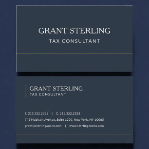 Cartão De Visita Consultor Fiscal Azul Marinho Profissional