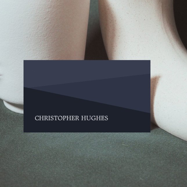 Cartão De Visita Consultor Geométrico Azul Elegante Moderno (Criador carregado)