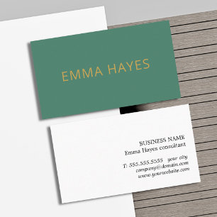 Cartão De Visita Consultor Minimalista Elegante Verde Amarelo Doura