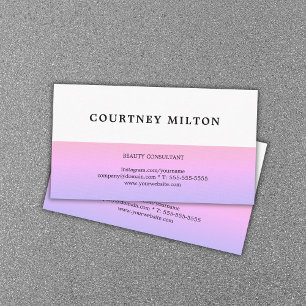 Cartão De Visita Consultor mínimo elegante branco rosa pálido
