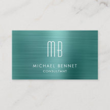 Consultor Monograma Metálico Verde Elegante