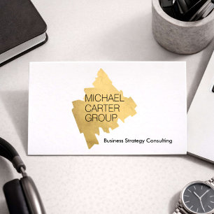 Cartão De Visita Consultor Profissional Branco Ouro Moderno