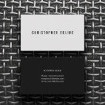 Cartão De Visita Consultor profissional mínimo de Cinzas pretas<br><div class="desc">Simples modelo de cartão de negócios personalizável. Elegante e legal design. Placa de rede perfeita para qualquer profissional.</div>