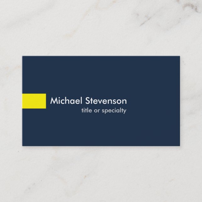 Cartão De Visita Consultor Único Moderno Amarelo marinho Azul (Frente)