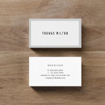 Cartão De Visita Consultora Branca de Cinzas Mínima Profissional<br><div class="desc">Modelo de cartão de negócios branco simples e personalizável de cinza leve. Elegante e legal design. Perfeito para qualquer profissional.</div>