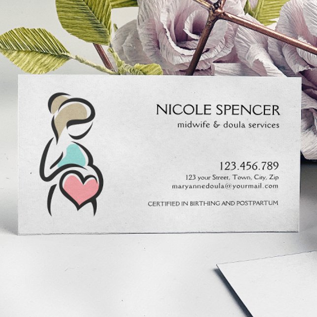 Cartão De Visita Consultora de Lactação do Treinador Doula Birth (Criador carregado)