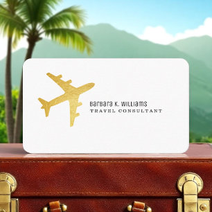 Cartão De Visita Consultora de Viagem de avião simples e elegante
