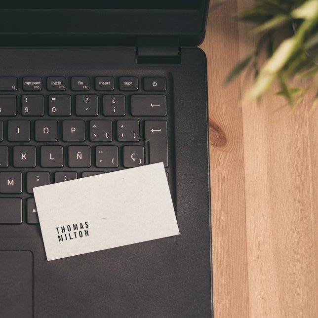 Cartão De Visita Consultora Negra de Textura de Papel Elegante Mini (Criador carregado)