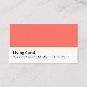 Cartão De Visita Consultoria de Cor Viva Coral Identidade de Marca