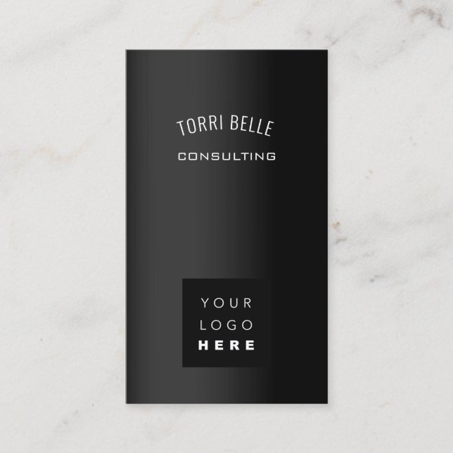 Cartão De Visita Consultoria profissional de logotipo VIP preto (Frente)