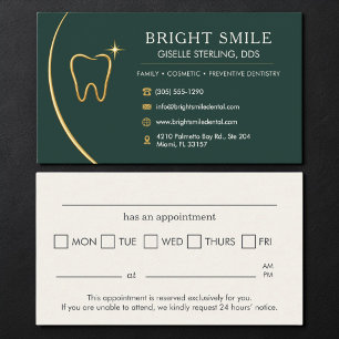 Cartão De Visita Consultório Odontológico Dente Ouro Verde Consulta