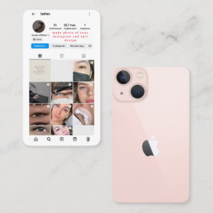 Cartão De Visita conta do Instagram edição de telefone rosa design