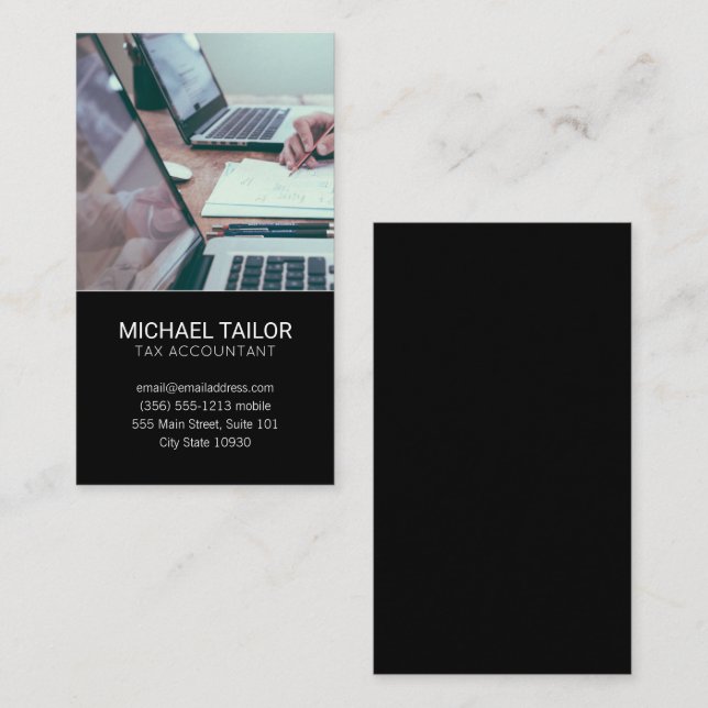 Cartão De Visita Contabilidade | Tecnologia de computadores (Frente/Verso)