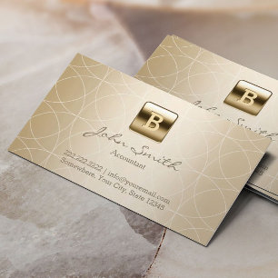 Cartão De Visita Contador Dourado dos padrões de Geo do monograma
