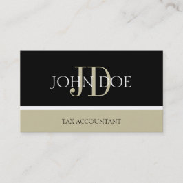 Cartão De Visita Contador Fiscal/CPA Monogramas Black/Tan