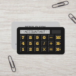 Cartão De Visita Contador preto do imposto de CPA da calculadora do