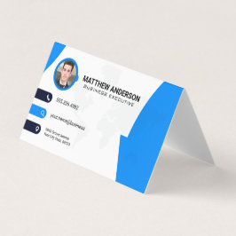 Cartão De Visita Contato corporativo | Mapa mundial | Código QR | A