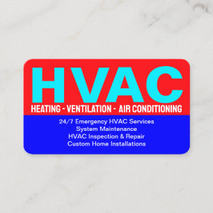 Cartão De Visita Contato e Endereço e Serviços - HVAC Profissional