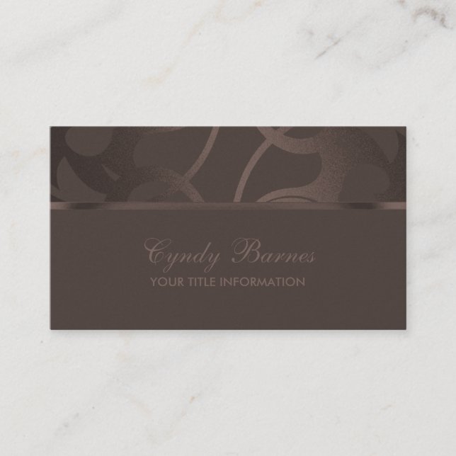 Cartão de visita Contemporâneo Castanho (Frente)