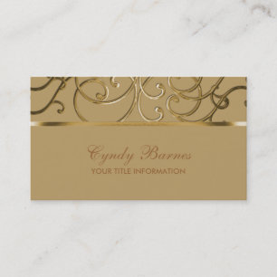 Cartão de visita Contemporâneo Dourado