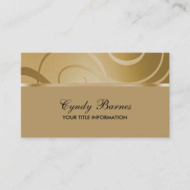 Cartão de visita Contemporâneo Dourado (Frente)