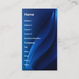 Cartão de visita contemporâneo fluido azul do