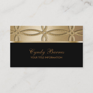 Cartão de visita Contemporâneo Preto e Dourado