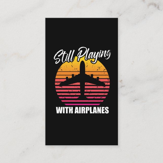 Cartão De Visita Continuando Brincando Com Aviões Mecânico De Aeron (Frente)