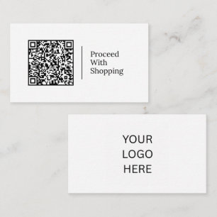 Cartão De Visita Continue Comprando Logotipo de Código QR Persona