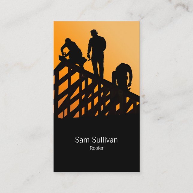 Cartão De Visita Contratado para Construção de Telhado de Roofer (Frente)