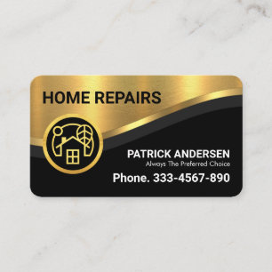 Cartão De Visita Contratante da Onda de Curva Dourada na moda Luxur