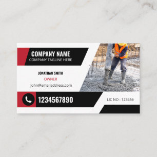 Cartão De Visita Contratante de Construção de Concreto Profissional
