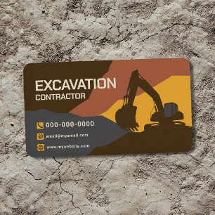 Cartão De Visita Contratante de Escavação