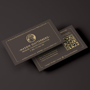 Cartão De Visita Contratante de Lavagem a Vapor Moderna Espresso