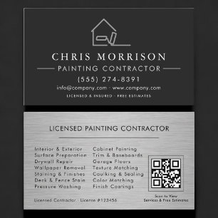 Cartão De Visita Contratante de Pintura Licenciado Código QR Profis